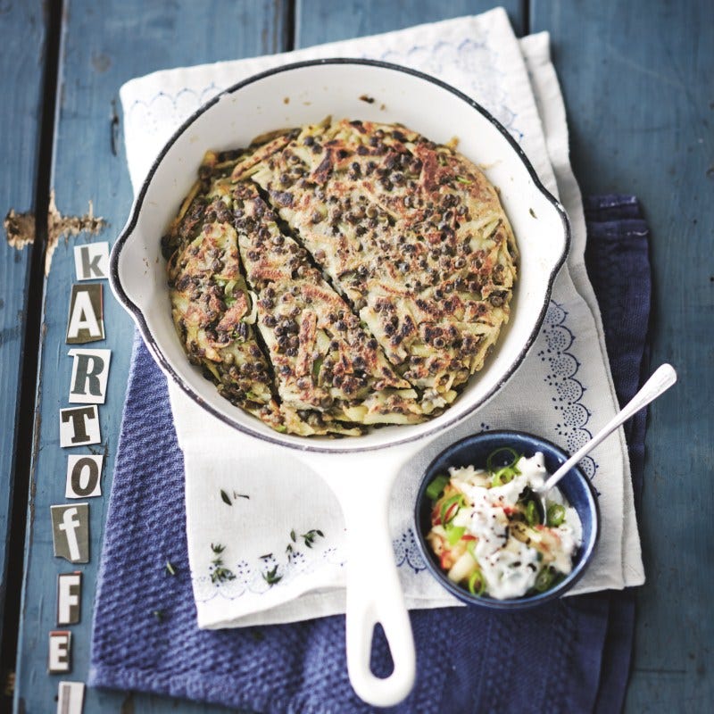 Photo de Röstis de pommes de terre et lentilles à la crème aux pommes prise par WW