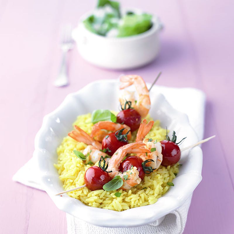 Photo de Brochettes de scampis sur riz au curry prise par WW