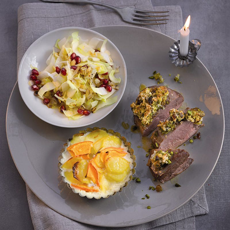 Photo de Filet de canard en croûte de pistaches etgratin de potiron prise par WW