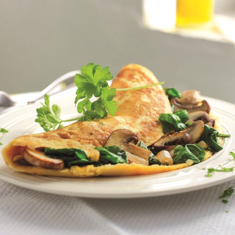 Photo de Omelette aux épinards et champignons prise par WW