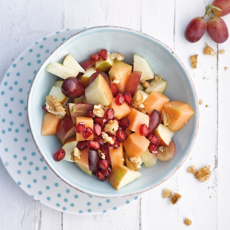 Knusper-Obstsalat mit Granatapfelkernen