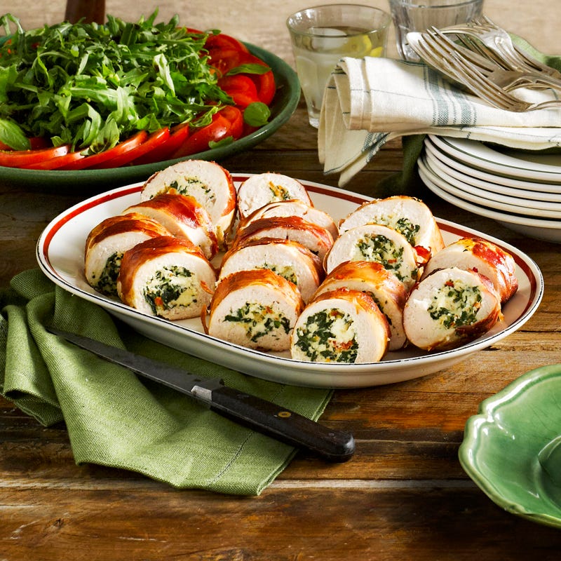 Spinach and semi-dried tomato stuffed chicken