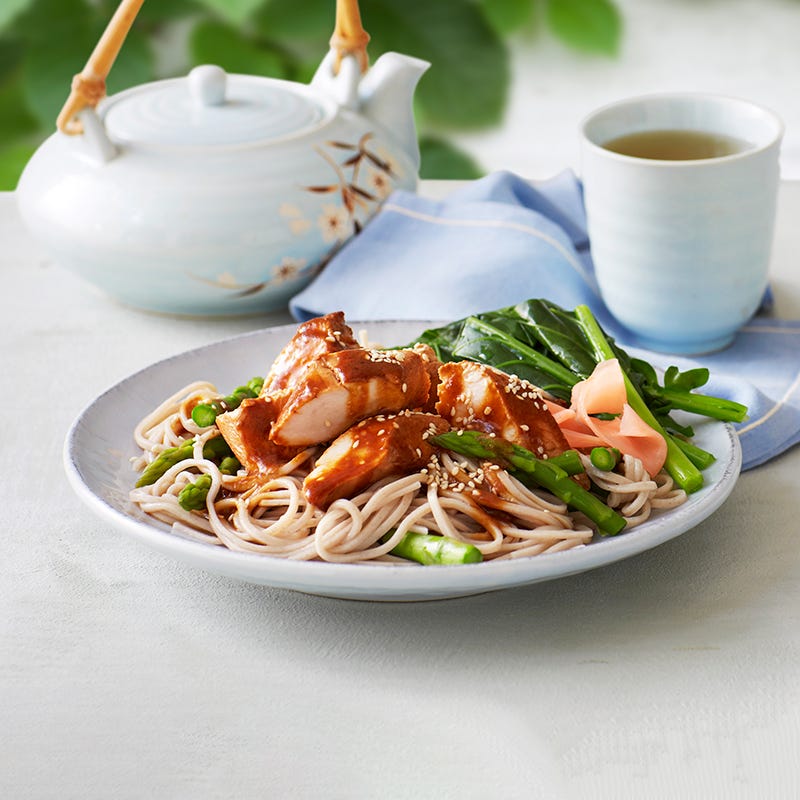 Japanese-style chicken with soba noodles