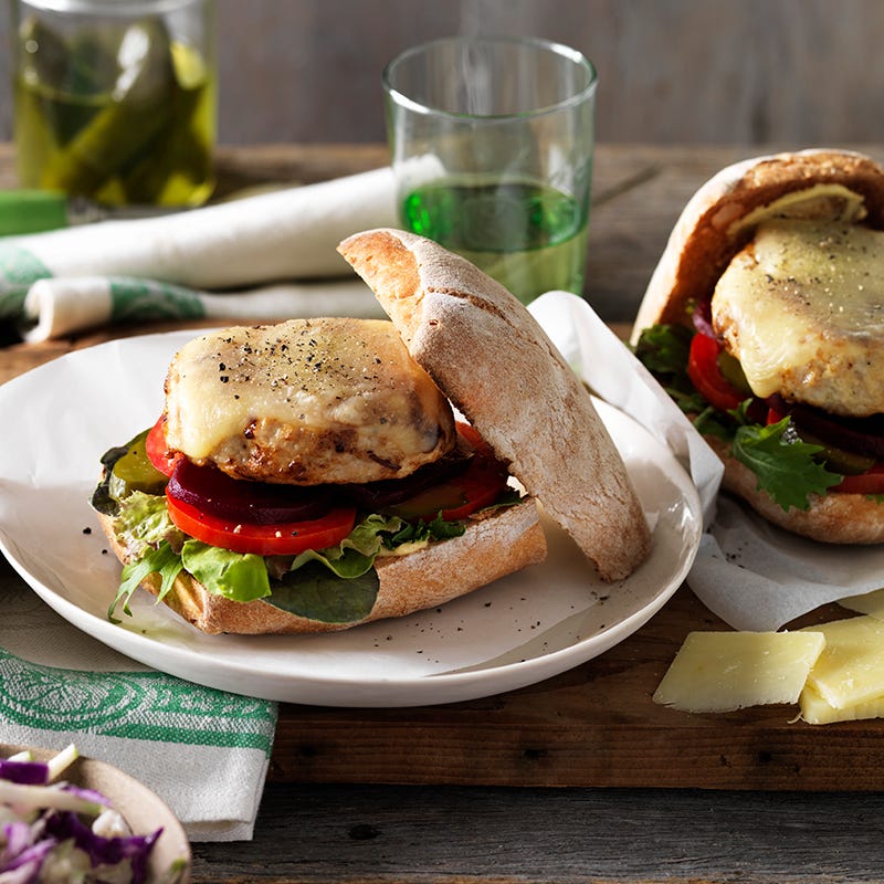 Cheesy chicken burger