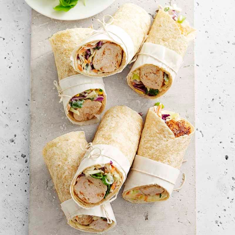 Chicken meatball wraps