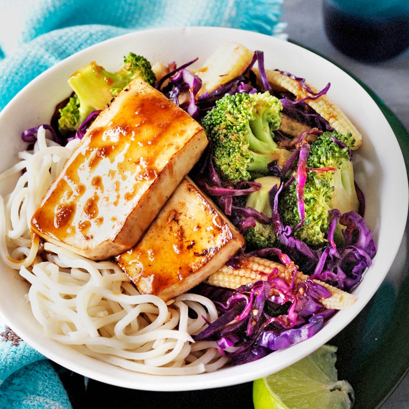 Photo of Honey, lime and ginger tofu with stir-fried greens by WW