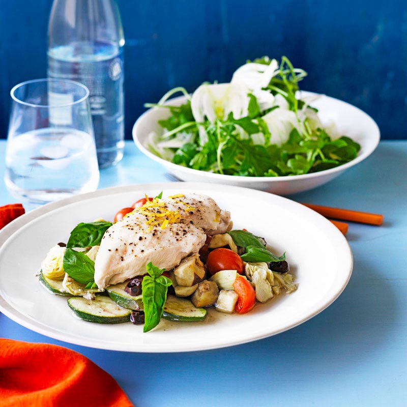 Mediterranean chicken parcels