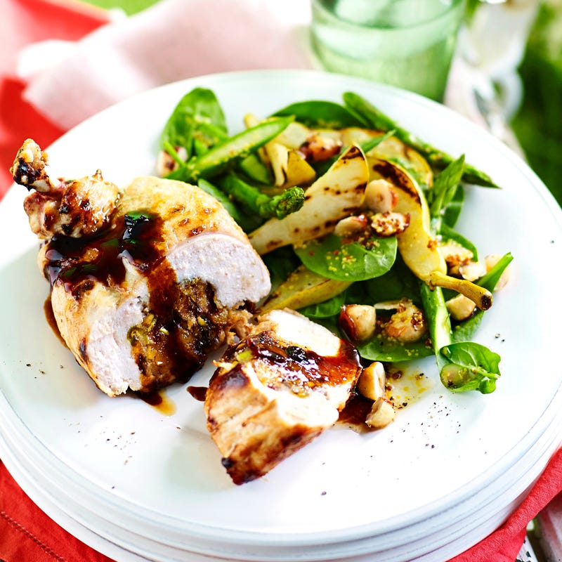 Pistachio and apricot stuffed chicken