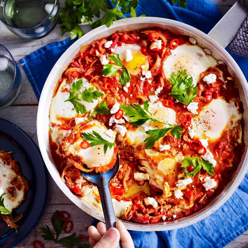 Spicy Mediterranean baked eggs