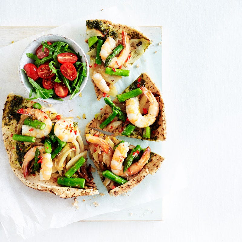Photo of Pizza with prawns, fennel, chilli and asparagus by WW