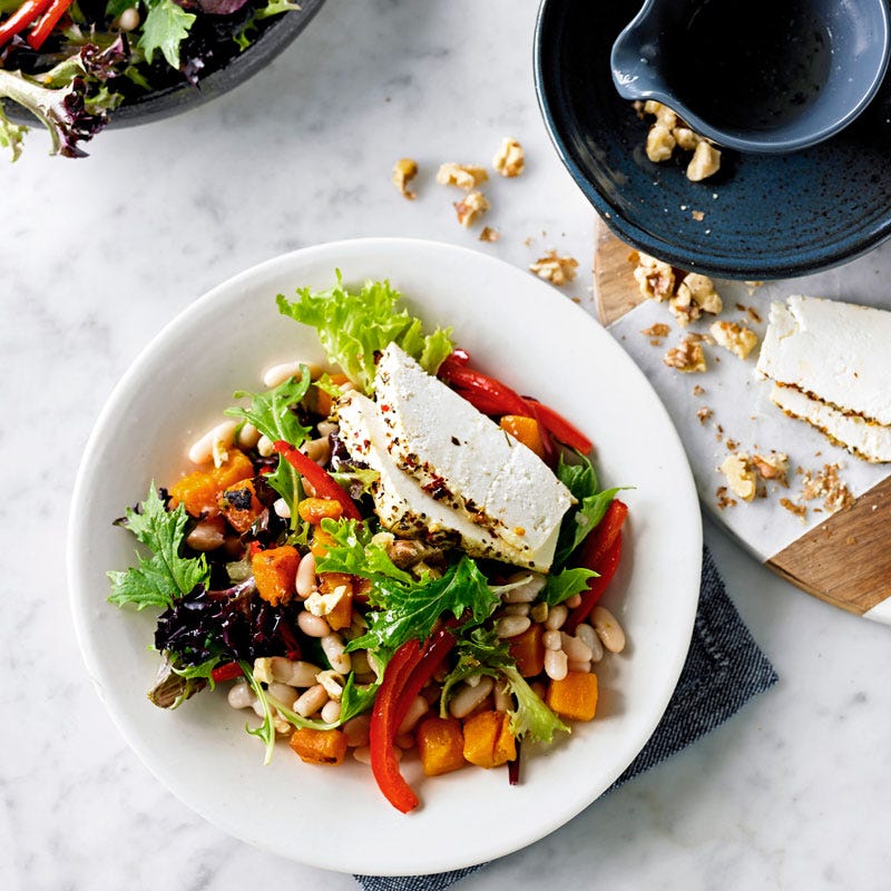Baked ricotta and pumpkin salad
