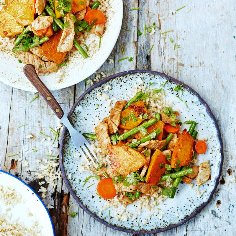 Photo of Chilli pork and pumpkin stir-fry by WW