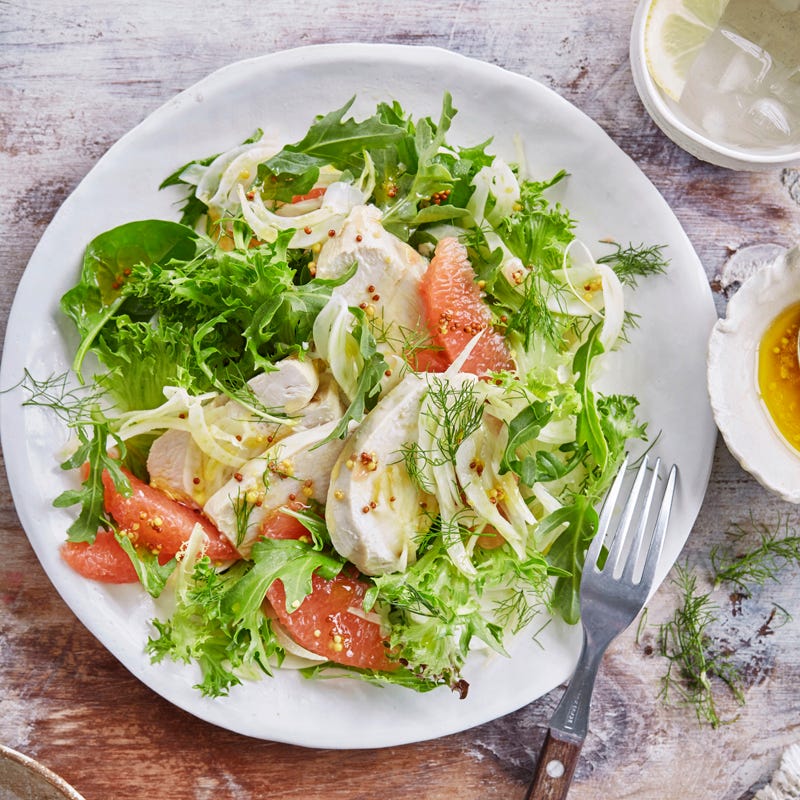 Photo of Citrus poached chicken with fennel and ruby grapefruit salad by WW