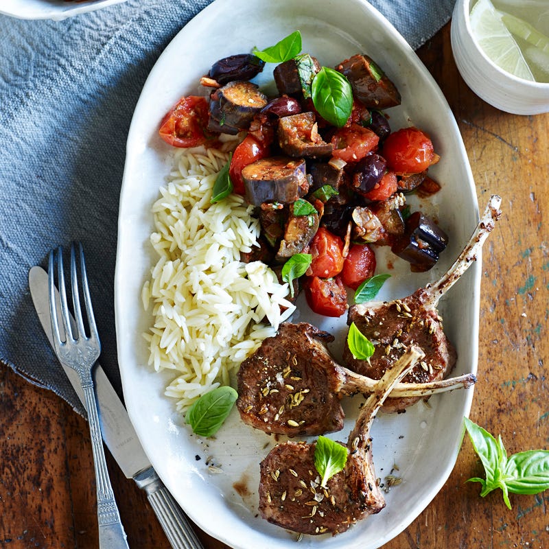 Photo of Fennel-rubbed lamb cutlets with eggplant and tomato braise by WW
