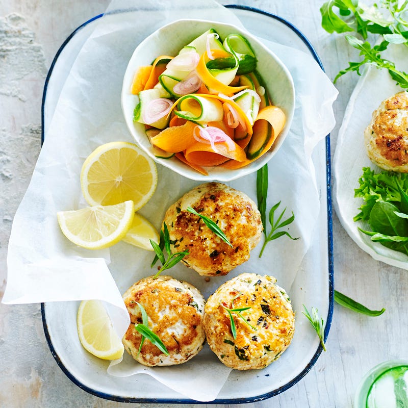 Photo of Tarragon chicken rissoles with pickled veggies by WW