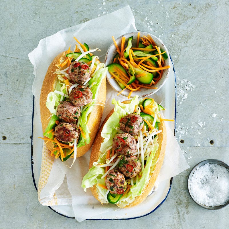 Photo of Vietnamese turkey burgers with pickled vegetables by WW