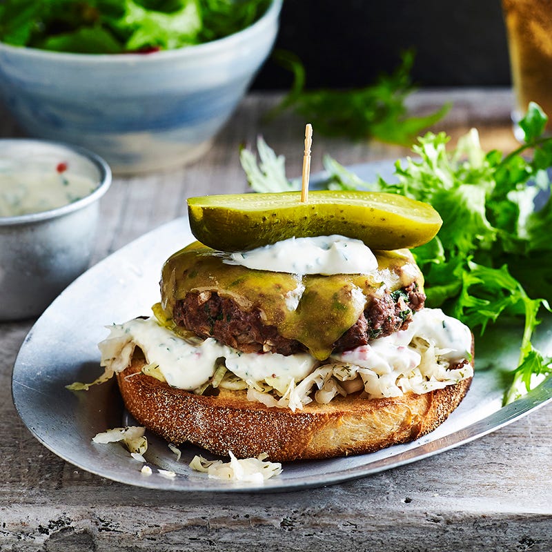 Photo of Open Reuben burger by WW