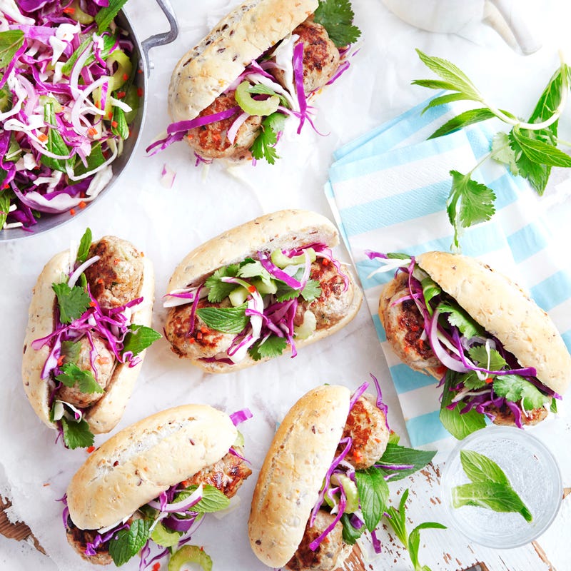 Pork sliders with Asian slaw