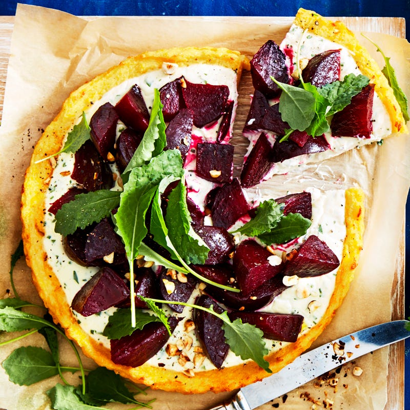 Photo of Polenta tart with beetroot, feta cream and hazelnuts by WW