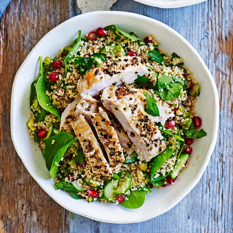 Photo of Spiced grilled chicken with pistachio and pomegranate couscous by WW