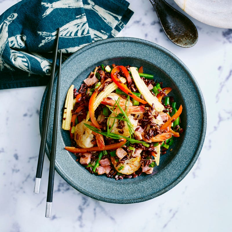 Photo of Fried black rice with prawns by WW