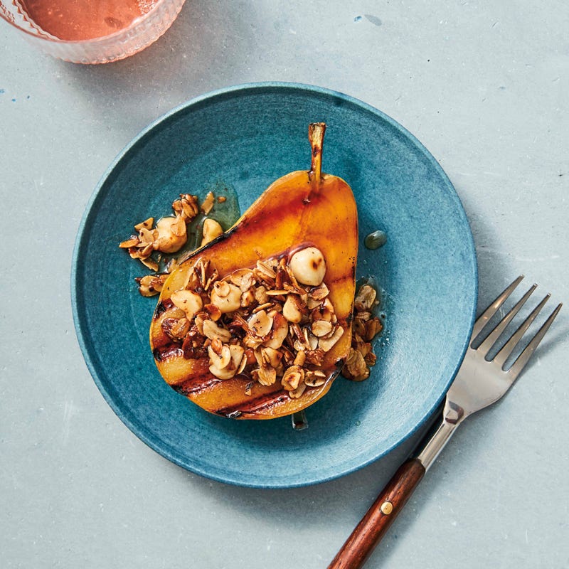 Grilled stuffed pears