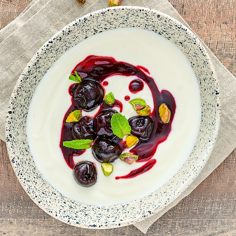 Photo of Greek yogurt with cherry compote by WW