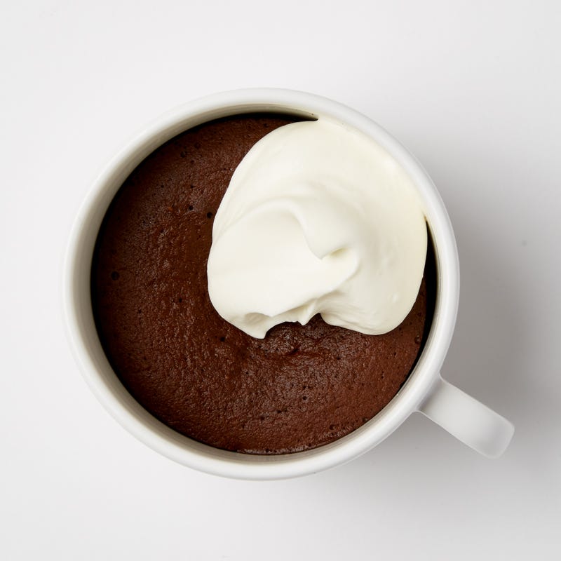 Flourless dark chocolate mug cake