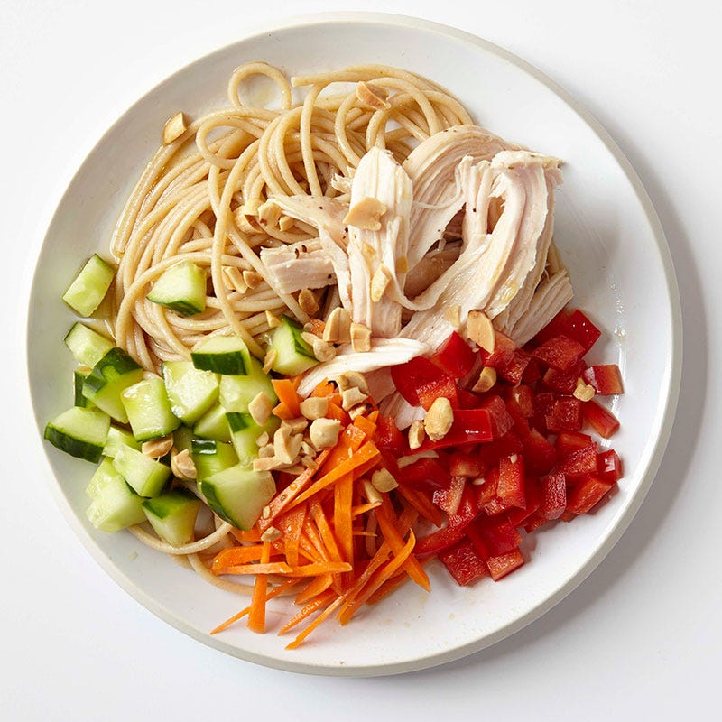 Sesame Noodle Salad with Chicken and Peanuts