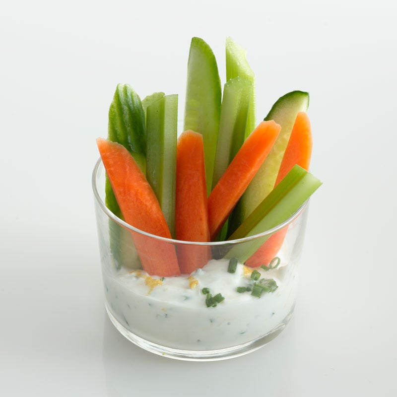 Crudités Cup with Garlic-Herb Dip