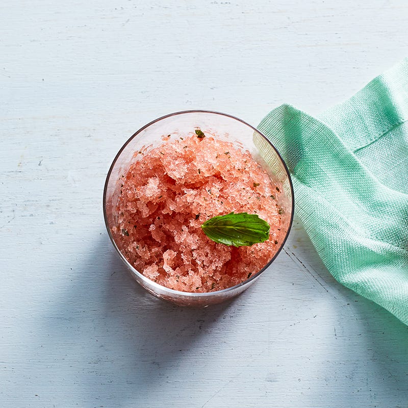 Watermelon-basil granita