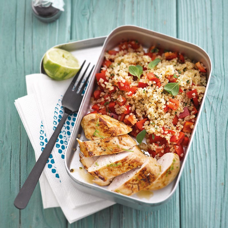 Limettenpoulet mit Peperoni-Bulgur-Salat