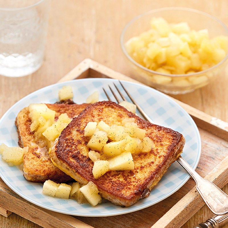 Fotzelschnitten mit Apfelkompott