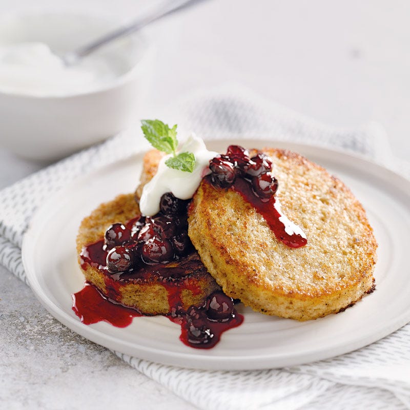 Fotzelschnitten mit Heidelbeeren / Arme Ritter mit Heidelbeeren