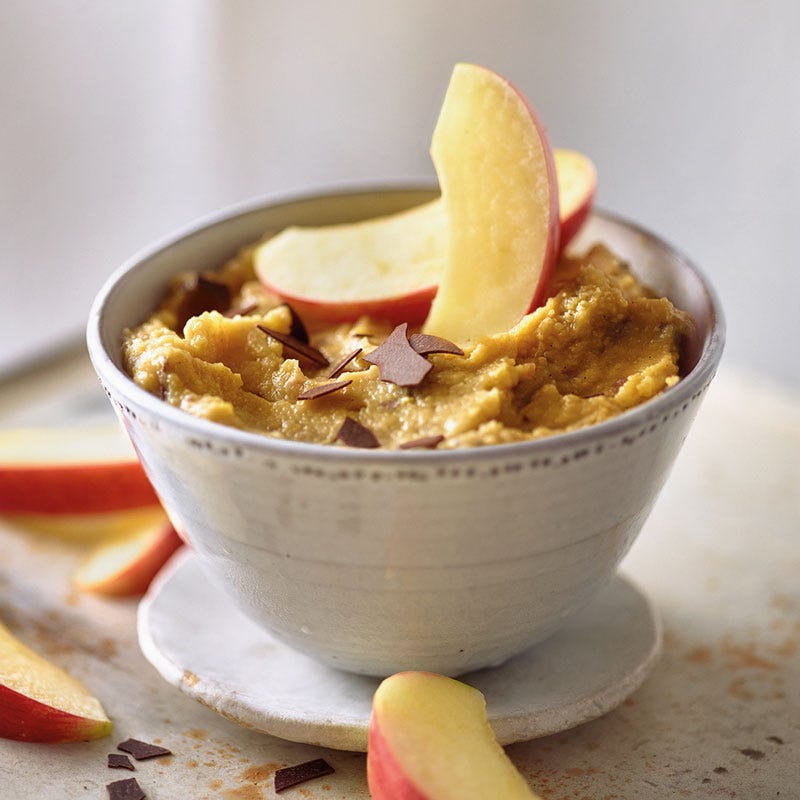 Apfelspalten mit Cookie-Dough