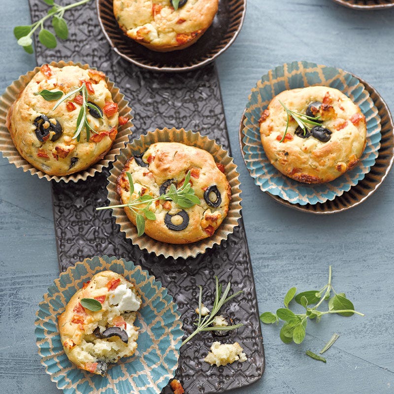 Griechische Muffins mit Feta