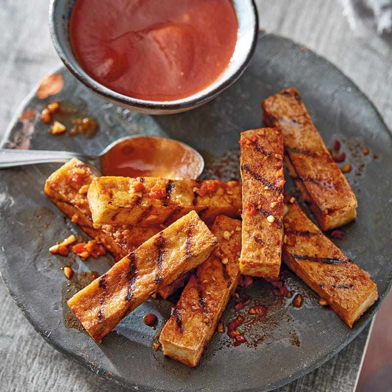 Tofusticks mit Chilimarinade und Tomaten-Teriyaki-Dip