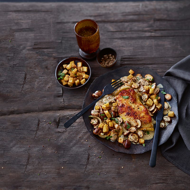 Photo de Escalope aux pommes de terre rissolées prise par WW