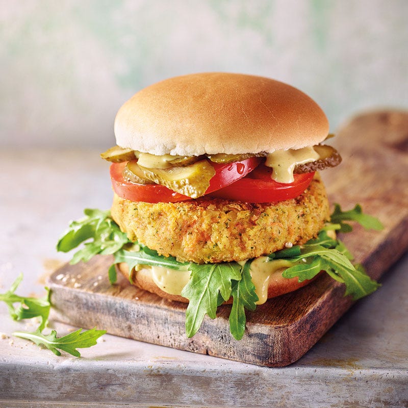 Veggie-Burger mit Karotten-Kichererbsen-Tätschli / Veggie-Burger mit Karotten-Kichererbsen-Patty