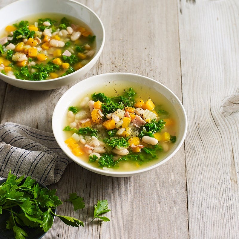 Slow cooked Tuscan white bean soup