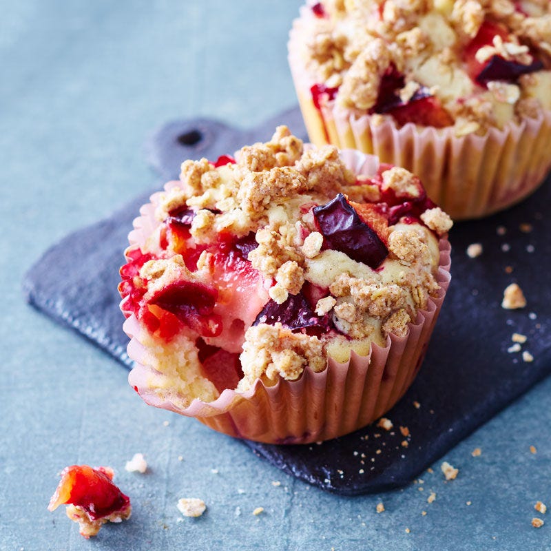 Pflaumenmuffins mit Zimtstreuseln