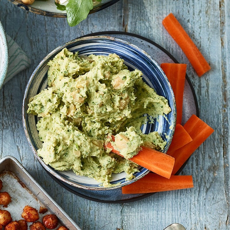 Coriander and lime hummus