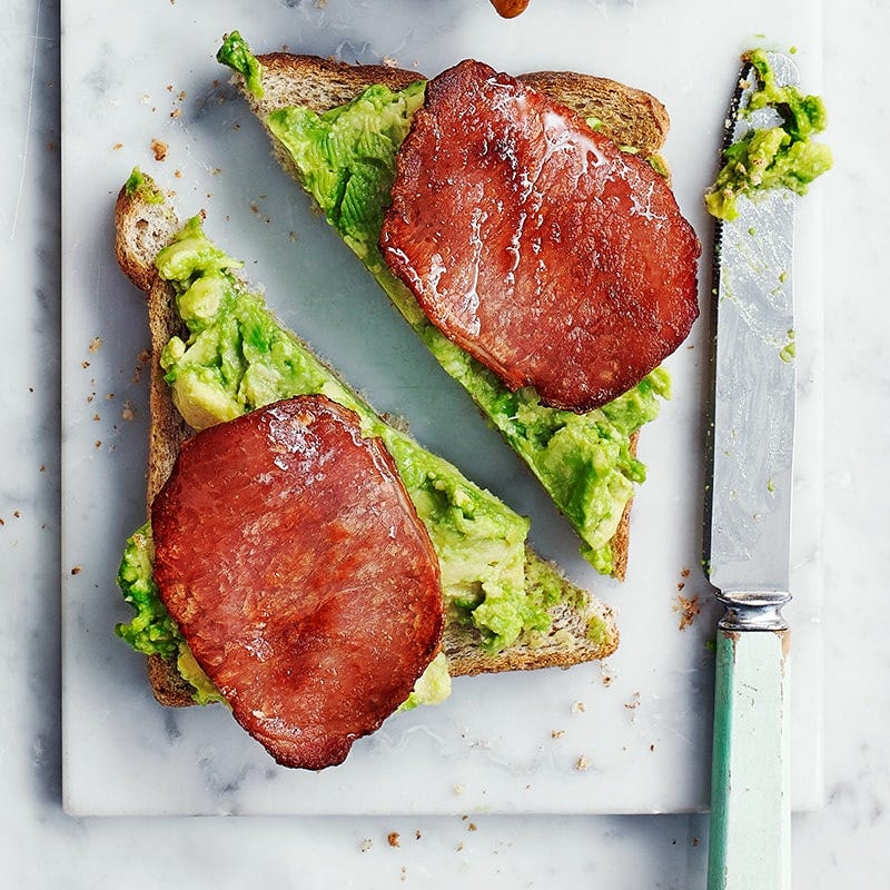 Bacon and avocado toast topper