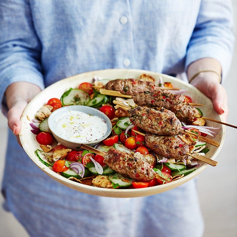 Lamb koftas with fattoush