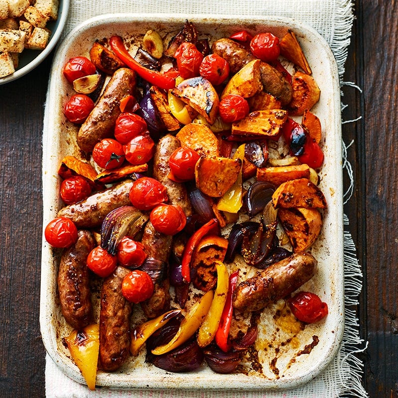 Sausage and sweet potato bake