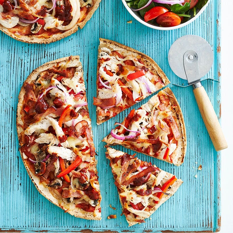 BBQ chicken bacon pizza