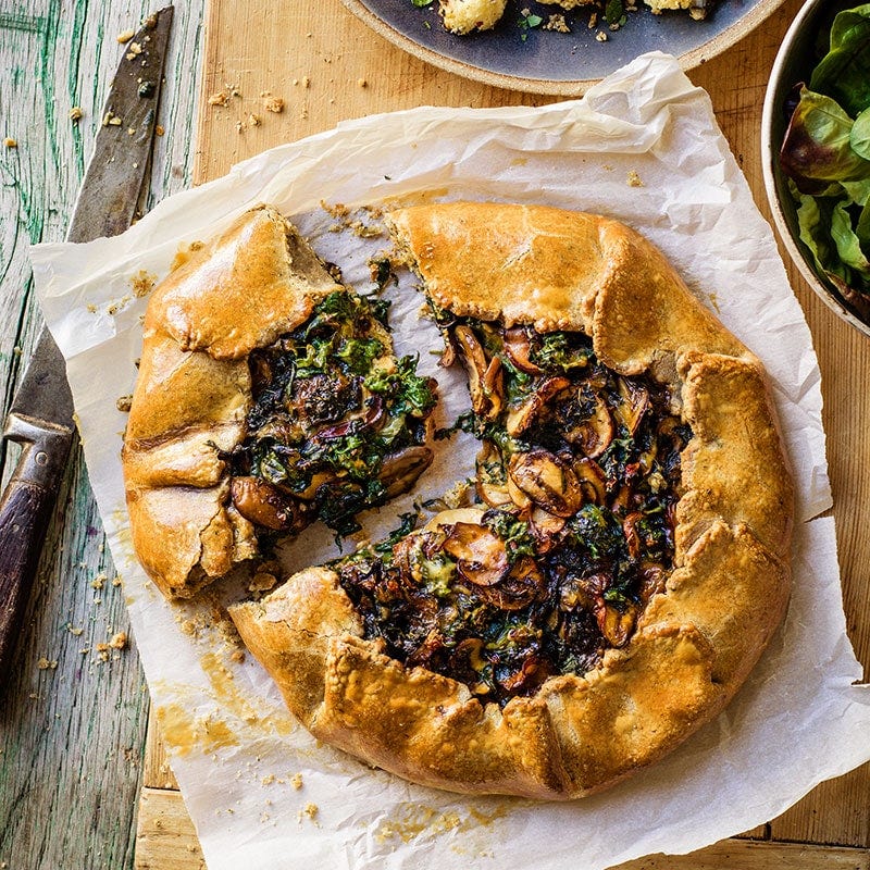 Spinach & mushroom galette