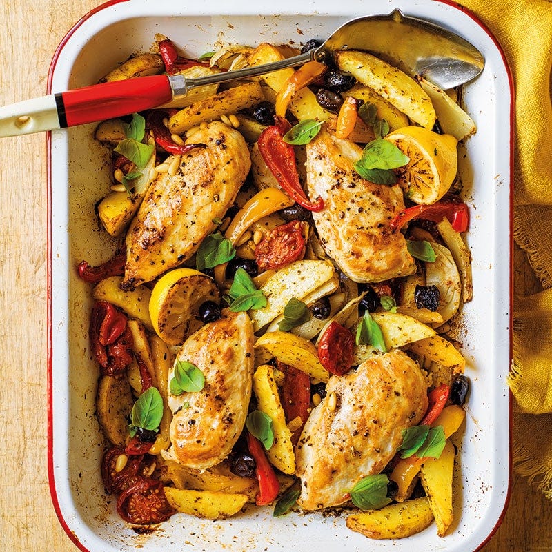 Italian chicken tray bake