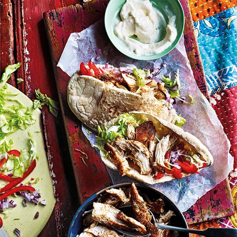 Cajun chicken pitas
