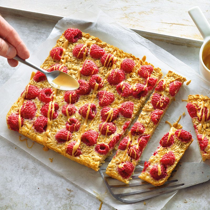 Baked Oatmeal mit Himbeeren